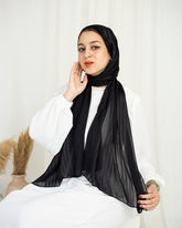 Lined Crinkle Satin – Black